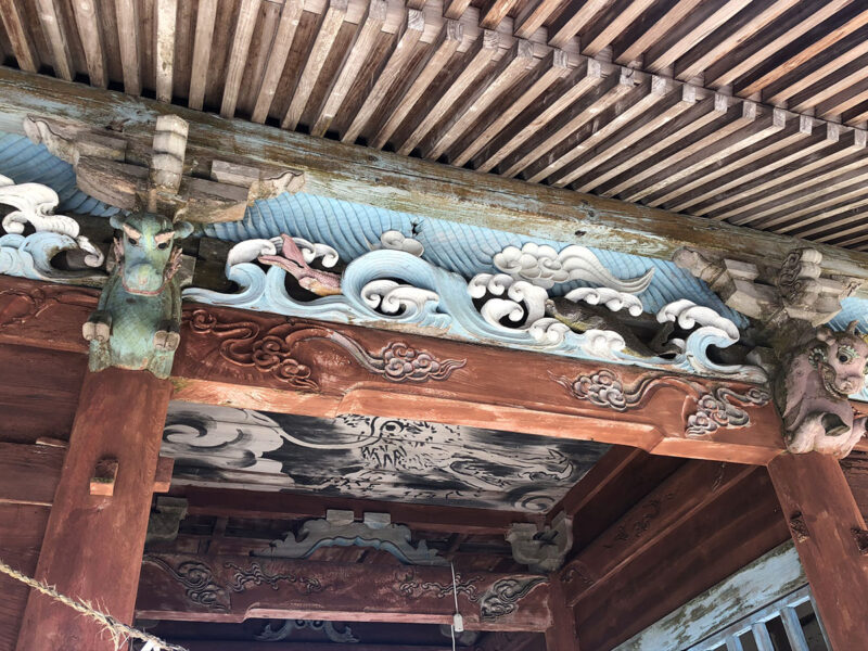 玉名山部田熊野座神社 山門 彫刻