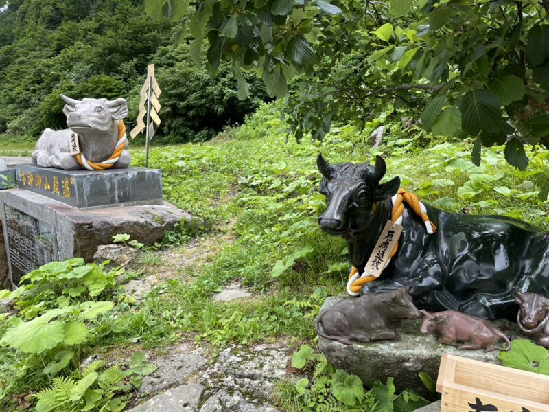 湯殿山神社 牛像